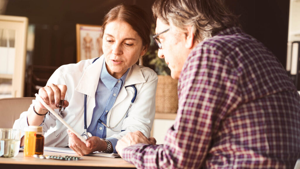 Doctor consulting with a patient in a medical office